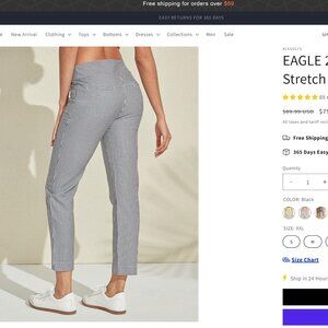 EAGLE 28 Inch Performance Stretch Ankle Pants